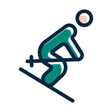 Kayak Vektörü Kalın Çizgisi Kişisel ve Ticari Kullanım İçin Koyu Renk Simgeleri Dolduruldu