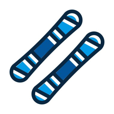 Kişisel ve ticari kullanım için Koyu Renk Simgeleri Doldurulmuş Snowboard Vektör Kalın Çizgisi