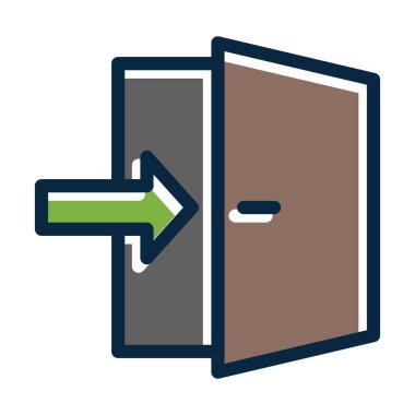 Çıkış Kapısı Kalın Çizgisi Kişisel ve Ticari Kullanım İçin Koyu Renk Simgeleri Dolduruldu