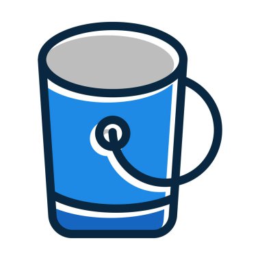 Kova Vektörü Kalın Çizgisi Kişisel ve Ticari Kullanım İçin Koyu Renk Simgeleri Dolduruldu