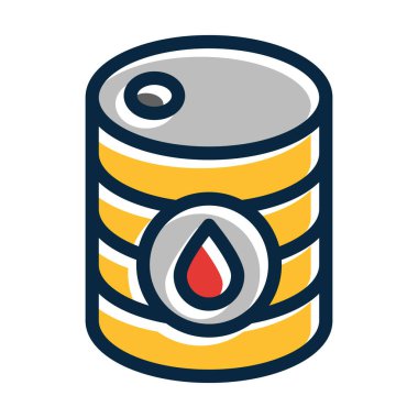 Petrol Varili Kalın Çizgisi Kişisel ve Ticari Kullanım İçin Koyu Renk Simgeleri Dolduruldu