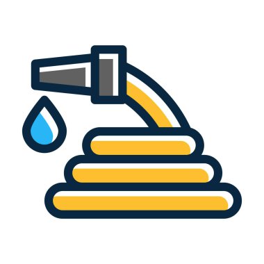 Su Hortumu Kalın Çizgisi Kişisel ve Ticari Kullanım İçin Koyu Renk Simgeleri Dolduruldu