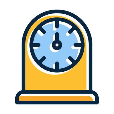 Kişisel ve ticari kullanım için Koyu Renk Simgeleri Doldurulmuş Mutfak Zamanlayıcısı Kalın Çizgisi