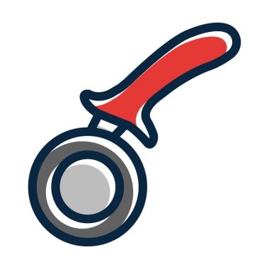 Pizza Kesicisi Kalın Çizgisi Kişisel ve Ticari Kullanım İçin Koyu Renk Simgeleri Dolduruldu