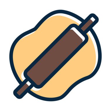 Hamur Vektörü Kalın Çizgisi Kişisel ve Ticari Kullanım İçin Koyu Renk Simgeleri Dolduruldu