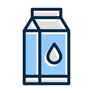 Kişisel ve ticari kullanım için Koyu Renk Simgeleri Doldurulmuş Süt Vektörü Kalın Çizgisi