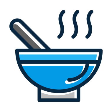 Çorba Vektörü Kalın Çizgisi Kişisel ve Ticari Kullanım İçin Koyu Renk Simgeleri Dolduruldu