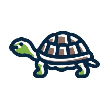 Kaplumbağa Vektör Kalın Çizgisi Kişisel ve Ticari Kullanım İçin Koyu Renk Simgeleri Dolduruldu