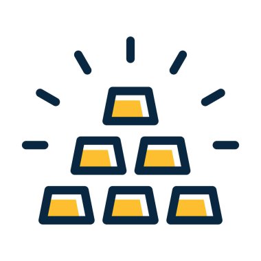 Ingots Vector Kalın Çizgisi Koyu Renk Simgeleri Kişisel ve Ticari Kullanım İçin Simgeler