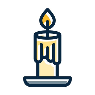 Mum Vektörü Kalın Çizgisi Kişisel ve Ticari Kullanım İçin Koyu Renk Simgeleri Dolduruldu