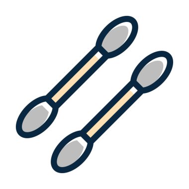 Kişisel ve Ticari Kullanım İçin Koyu Renk Simgeleriyle Doldurulmuş Pamuk Örnekleri Kalın Çizgisi