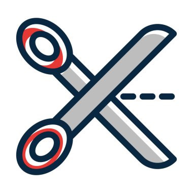 Kişisel ve Ticari Kullanım İçin Koyu Renk Simgeleri Doldurulmuş Makas Vektör Kalın Çizgisi