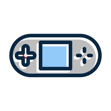 Kişisel ve Ticari Kullanım İçin Koyu Renk Simgelerini Doldurulmuş Görüntü Konsolu Kalın Çizgisi