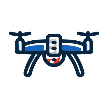 İnsansız Hava Aracı Kalın Çizgisi Koyu Renk Simgeleri Kişisel ve Ticari Kullanım İçin Dolduruldu