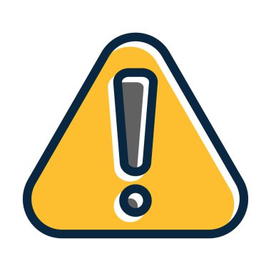 Kişisel ve Ticari Kullanım İçin Koyu Renk Simgelerini Doldurulmuş Vektör Kalın Çizgisine Uyarı