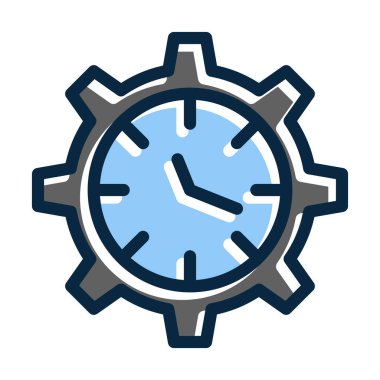 Kişisel ve ticari kullanım için Koyu Renk Simgeleri Doldurulmuş Zaman Vektörü Kalın Çizgisi