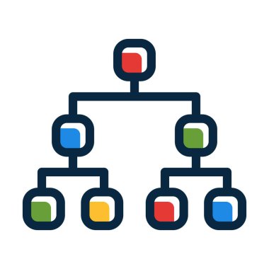 Kişisel ve Ticari Kullanım İçin Koyu Renk Simgelerini Doldurulmuş Vektör Kalın Çizgisini Yeniden Organize Et