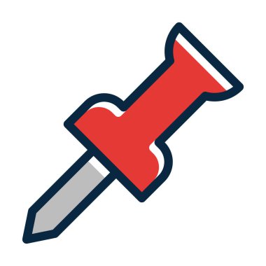 İğnelenmiş Vektör Kalın Çizgisi Kişisel ve Ticari Kullanım İçin Koyu Renk Simgeleri Dolduruldu