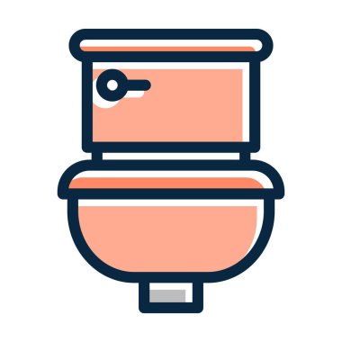 Kişisel ve ticari kullanım için Koyu Renk Simgeleri Doldurulmuş Tuvalet Vektörü Kalın Çizgisi