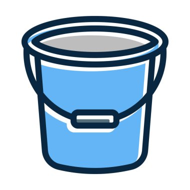 Kova Vektörü Kalın Çizgisi Kişisel ve Ticari Kullanım İçin Koyu Renk Simgeleri Dolduruldu