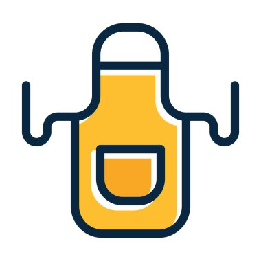 Önlük Vektörü Kalın Çizgisi Kişisel ve Ticari Kullanım İçin Koyu Renk Simgeleri Dolduruldu