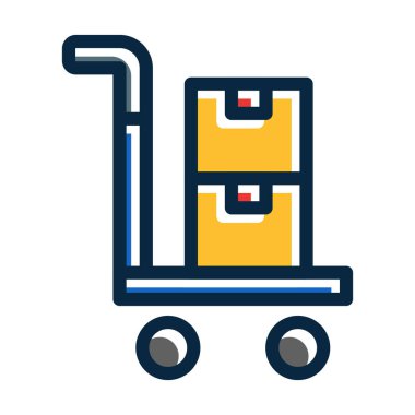 Tramvay Vektörü Kalın Çizgisi Kişisel ve Ticari Kullanım İçin Koyu Renk Simgeleri Dolduruldu