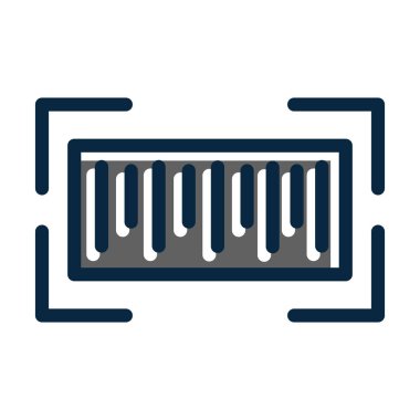 Kişisel ve ticari kullanım için Koyu Renk Simgeleri Doldurulmuş Barkod Vektör Kalın Çizgisi