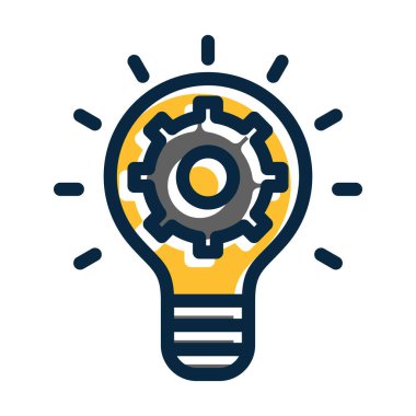 Kişisel ve Ticari Kullanım İçin Koyu Renk Simgelerini Doldurulmuş İcat Vektörü Kalın Çizgisi