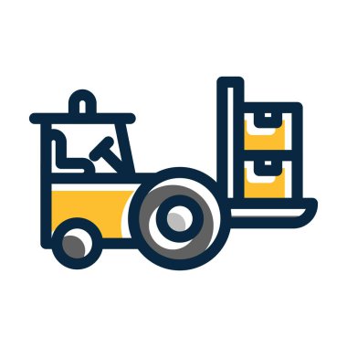 Kişisel ve ticari kullanım için Koyu Renk Simgeleri Doldurulmuş Yükleyici Vektör Kalın Çizgisi