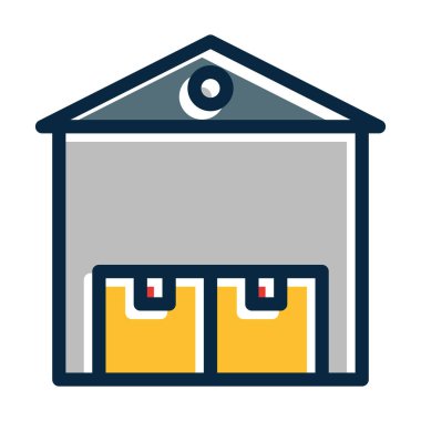 Depo Vektör Kalın Çizgisi Kişisel ve Ticari Kullanım İçin Koyu Renk Simgeleri Dolduruldu