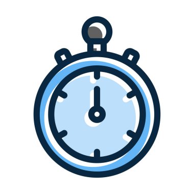 Kişisel ve Ticari Kullanım İçin Koyu Renk Simgelerini Doldurulmuş Stopwatch Vektör Kalın Çizgisi