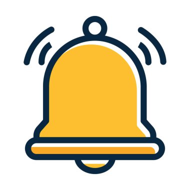 Kişisel ve ticari kullanım için Koyu Renk Simgeleri Doldurulmuş Çan Vektörü Kalın Çizgisi