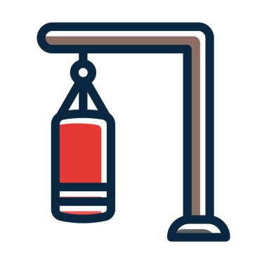 Kum Torbası Kalın Çizgisi Kişisel ve Ticari Kullanım İçin Koyu Renk Simgeleri Doldurulmuş