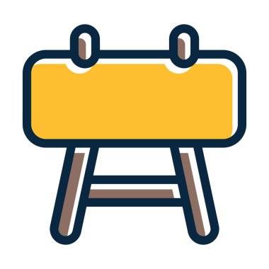 Buck Vektör Kalın Çizgisi Kişisel ve Ticari Kullanım İçin Koyu Renk Simgeleri Dolduruldu