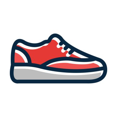 Spor Ayakkabıları Vektör Kalın Çizgisi Kişisel ve Ticari Kullanım İçin Koyu Renk Simgeleri Dolduruldu