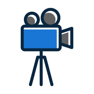 Kişisel ve ticari kullanım için Koyu Renk Simgelerini Doldurulmuş Video Kamera Vektörü Kalın Çizgisi