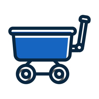 Vagon Vektör Kalın Çizgisi Kişisel ve Ticari Kullanım İçin Koyu Renk Simgeleri Dolduruldu