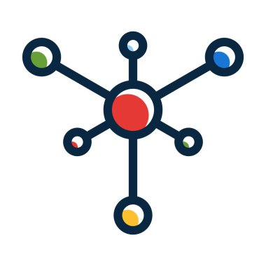 Kişisel ve Ticari Kullanım İçin Koyu Renk Simgelerini Doldurulmuş Ağ Vektörü Kalın Çizgisi