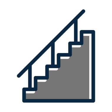 Kişisel ve ticari kullanım için Koyu Renk Simgeleri Doldurulmuş Merdiven Kalın Çizgisi