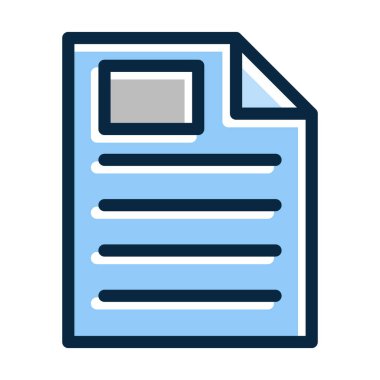 Kişisel ve Ticari Kullanım İçin Koyu Renk Simgelerini Doldurulmuş Belge Vektörü Kalın Çizgisi