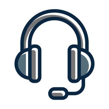 Müşteri Hizmetleri Kalın Çizgisi Kişisel ve Ticari Kullanım İçin Koyu Renk Simgeleri Dolduruldu