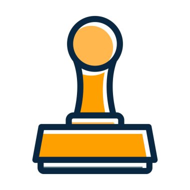 Kişisel ve ticari kullanım için Koyu Renk Simgeleri Doldurulmuş Damga Vektörü Kalın Çizgisi