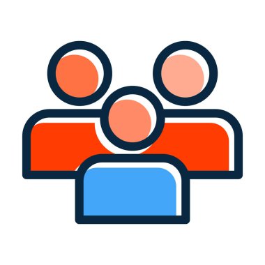 Forum Vektörü Kalın Çizgisi Kişisel ve Ticari Kullanım İçin Koyu Renk Simgeleri Dolduruldu