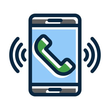 Kişisel ve ticari kullanım için Koyu Renk Simgeleri Doldurulmuş Telefon Vektör Kalın Çizgisi