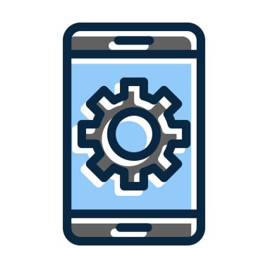 Kişisel ve Ticari Kullanım İçin Koyu Renk Simgeleri Doldurulmuş Vektör Kalın Çizgisi Ayarlanıyor