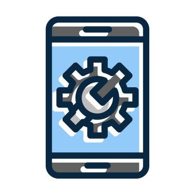 Kişisel ve ticari kullanım için Koyu Renk Simgeleri Doldurulmuş Teknik Destek Vektörü Kalın Çizgisi