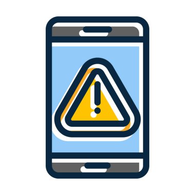 Kişisel ve Ticari Kullanım İçin Koyu Renk Simgeleri Doldurulmuş Hata Vektörü Kalın Çizgisi