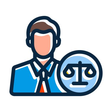 Kişisel ve Ticari Kullanım İçin Koyu Renk Simgeleri Doldurulmuş Yasal Danışman Kalın Çizgisi