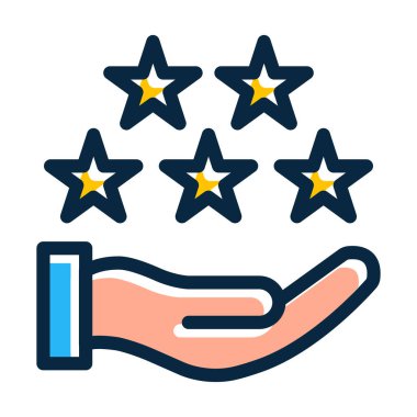 Kişisel ve Ticari Kullanım İçin Koyu Renk Simgeleri Doldurulmuş Şöhret Vektörü Kalın Çizgisi