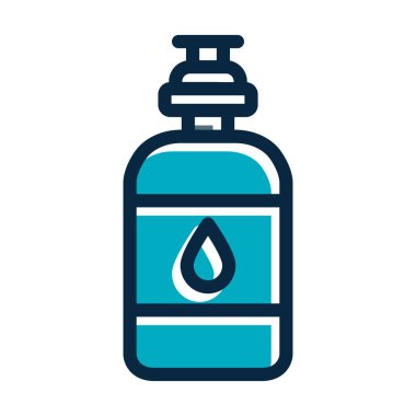 Su Şişesi Kalın Çizgisi Kişisel ve Ticari Kullanım İçin Koyu Renk Simgeleri Dolduruldu